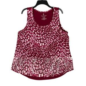 Juicy Couture Printed Tank Top Size XL Smocked Hem Y2K Streetwear Clubwear Party
